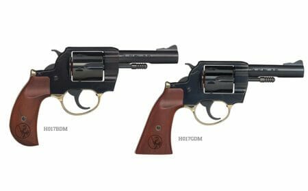 Henry Repeating Arms Big Boy Revolvers with Birdshead (L) and Gunfighter Grips (R)