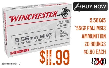 Winchester 55 gr FMJ 5.56x45 M193 Ammunition 20 Rounds lowest price