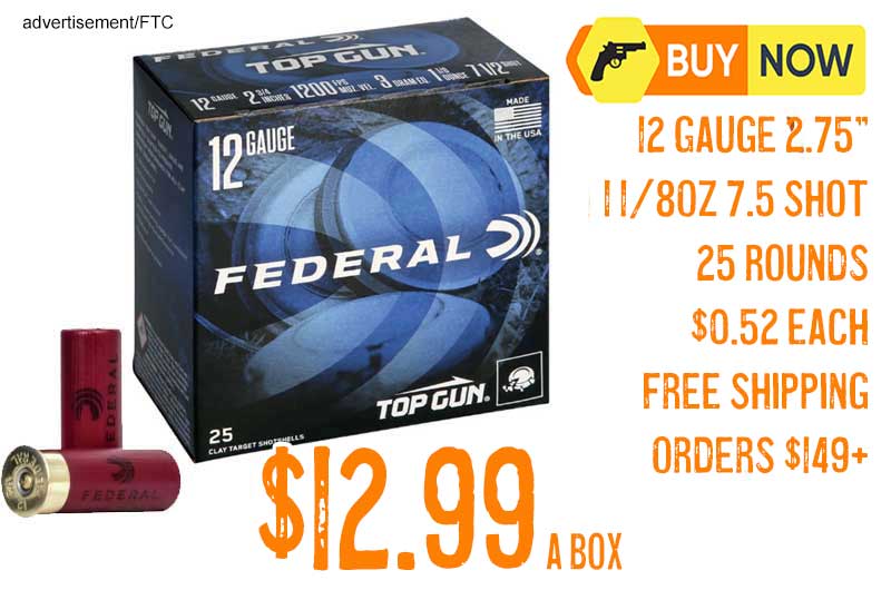Federal Premium Top Gun 2.75" 1 1/8 Oz 7.5 Shot 12 Gauge Sale july2025