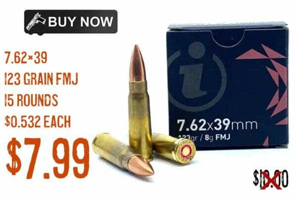 Igman 7.62×39 123 Grain FMJ 15 Rounds sale deal discount may2023