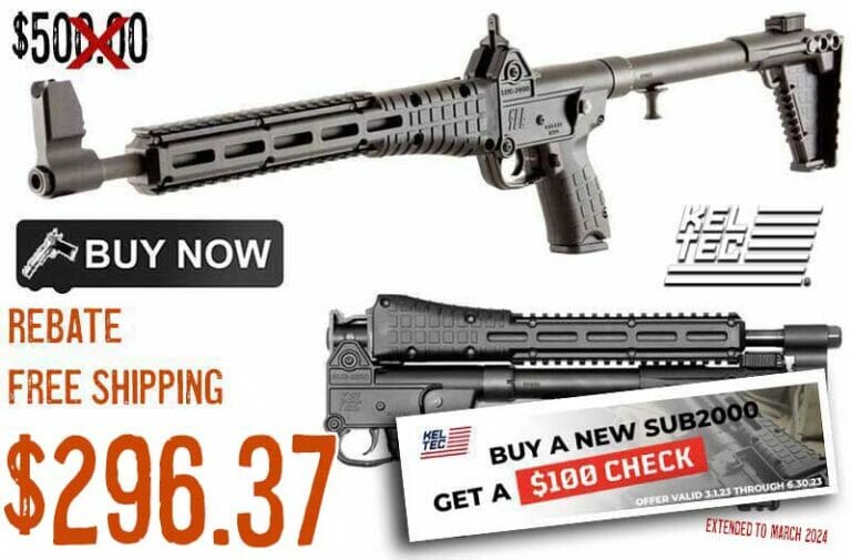 Kel Tec SUB 2000 Folding 9mm Carbine Price 296 37 REBATE FREE S H