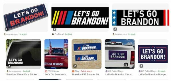 Let’s Go Brandon bumper-stickers Google Images 5-13-2023