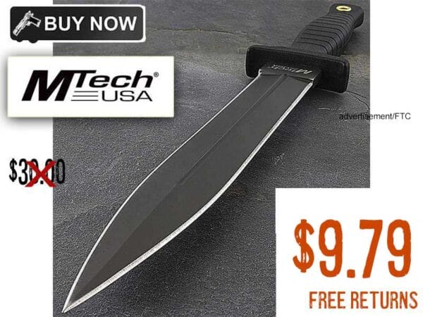 MTECH USA MT-20-77GY Double-Edged Fixed Blade Knife Sale oct2023aa