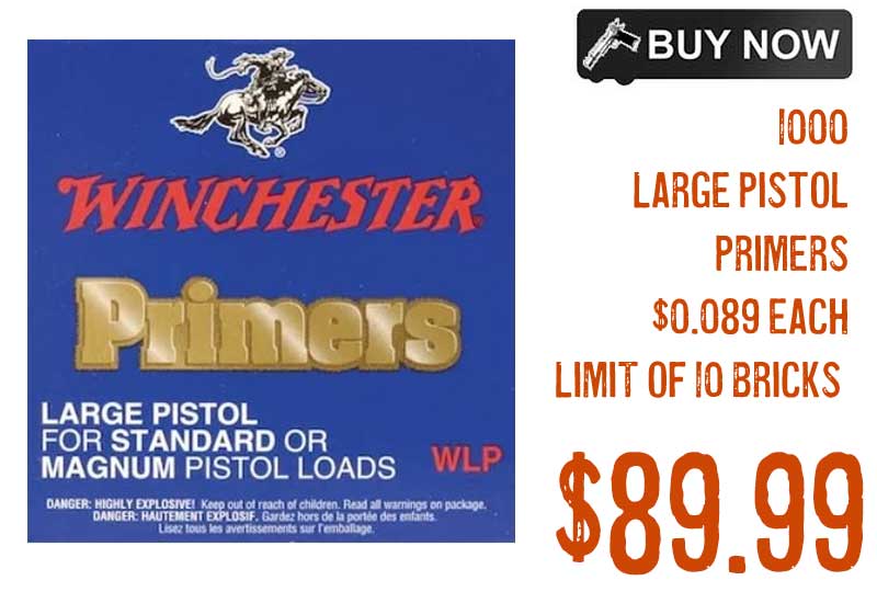 Winchester Large Pistol Primer 1000Rd Limit Of 10 Bricks