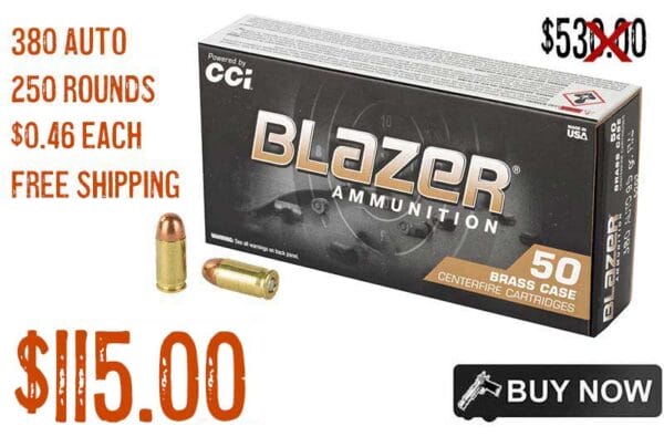 CCI Blazer Brass 380 Auto Ammo Deal Sale Discount oct2023