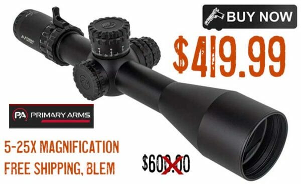 Primary Arms SLx 5-25x56 FFP Rifle Scope Illuminated Reticle Blem Sale