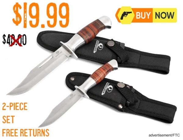 Mossy Oak Fixed Blade Bowie Knife 2-piece Set with Sheaths