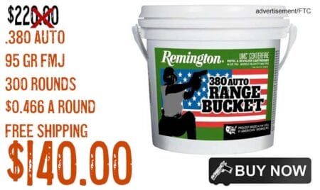 Remington UMC .380 Auto 95 GR FMJ Range Bucket Ammo Sale feb2024