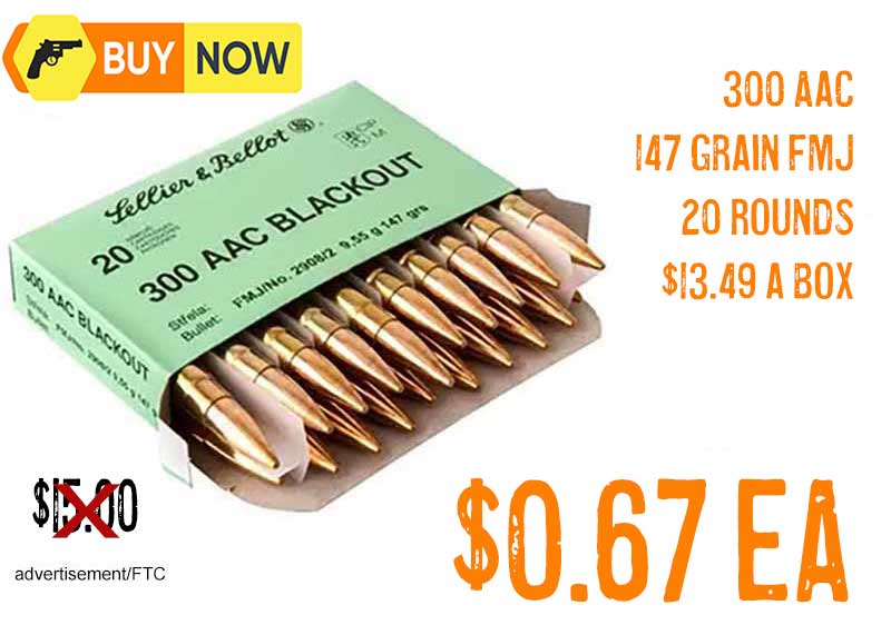 Sellier & Bellot 300AAC Blackout 147Gr FMJ Ammunition Deal april2025