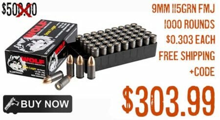 Wolf Performance 9mm 115 grain FMJ Ammo sale july2023aa