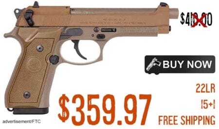 Beretta M9 22 Long Rifle 4.9in FDE Pistol sale aug2023