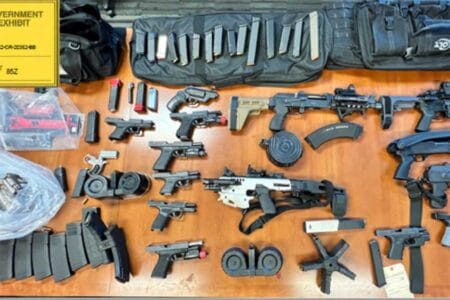 Firearms evidence collected by law enforcement agents IMG ATF