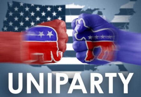 Republicans x Democrats Uniparty iStock-Aquir 493247111 words