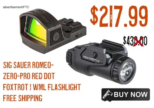 Sig Sauer Romeo Zero-Pro Red Dot & Foxtrot 1WML Flashlight aug2023