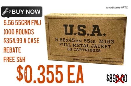 1000 Rounds Winchester 5.56X45mm 115grn M193 FMJ Ammunition sale deal discount rebatefix