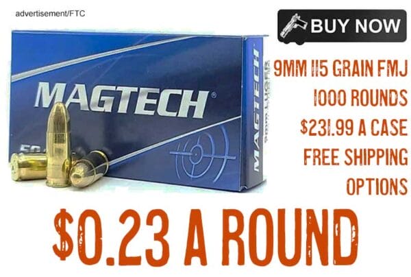 Magtech 9mm 115 Grain FMJ Ammo trueshot sept2023