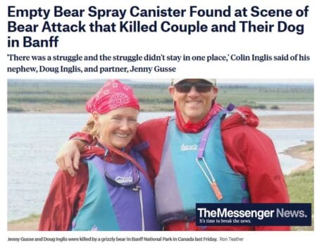 Bear Attack Victims Doug Inglis and Jenny Gusse had Bear Spray