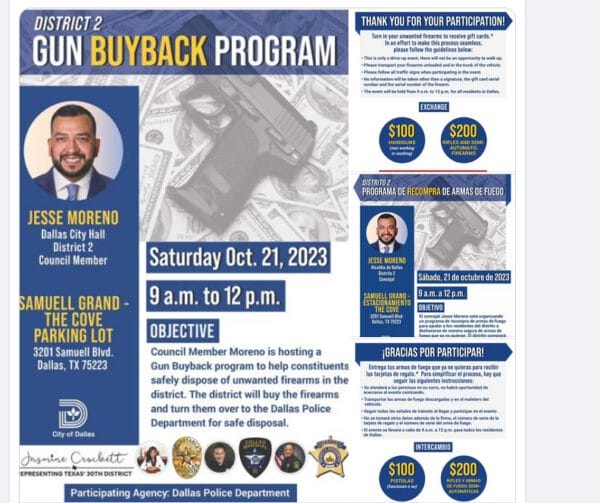 Dallas Gun Turn-in Event "Buyback" Resounding Success for Private Buyers