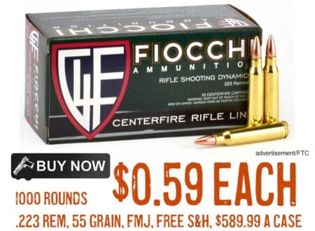 FIOCCHI .223 REM 55 GRAIN FMJ 1000 rounds lowest price