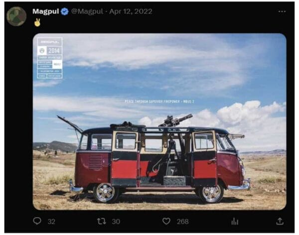 Magpul PEACE Sign Meme Twitter Advertisement (April 12, 2022)