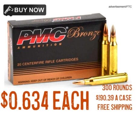 PMC Bronze 223 Remington 55 Grain FMJ 300 Rounds lowest price jan2024