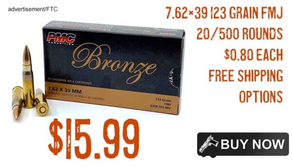 PMC Bronze 7.62×39 123 Grain FMJ ammunition lowest price