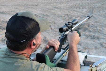 Rifle scope sighting check in range optics Photo Credit - Lauren Plunkett