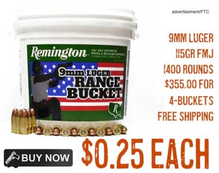 Remington 9mm Luger 115gr FMJ ammo Range Bucket lowest price dec2023