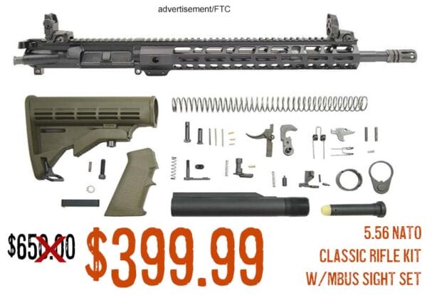 PSA 5.56 NATO Mid-Length Nitride 13.5 Lightweight M-LOK Classic Rifle Builders Kit lowest price