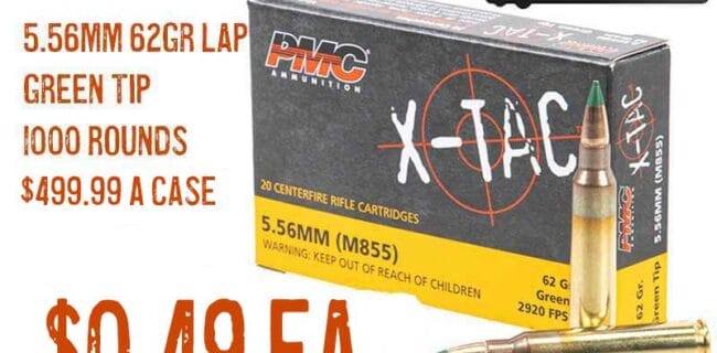 PMC X-TAC 5.56mm 62Gr LAP Ammunition cheap april2024 lower price