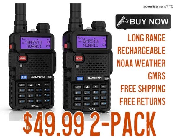 BAOFENG UV-5G GMRS Radio 2 Pack lowest price