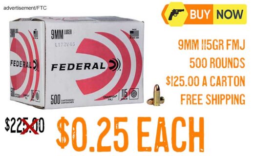 Federal 9mm 115Gr FMJ Training 500 Rounds lowest price nov2025