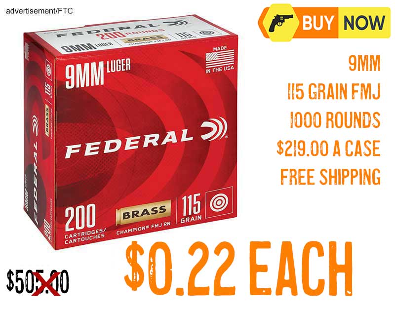 Federal Champion 9MM 115Gr FMJ ammunition lowest price aug2025