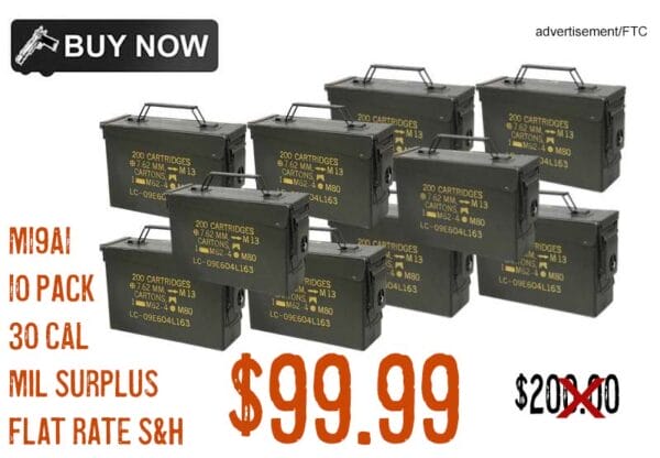 Military Surplus M19A1 30 Cal Metal Ammo Can 10-Pack