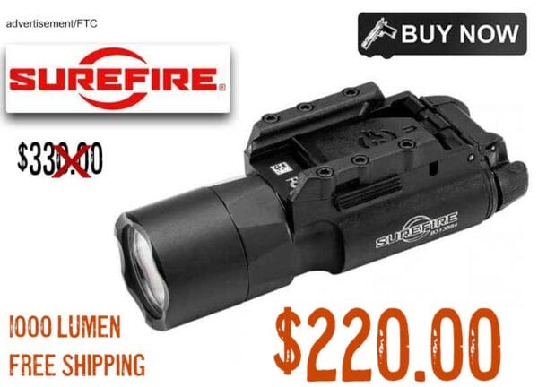 SUREFIRE X300 ULTRA HIGH-OUTPUT 1000 LUMEN LED HANDGUN WEAPONLIGHT may2024