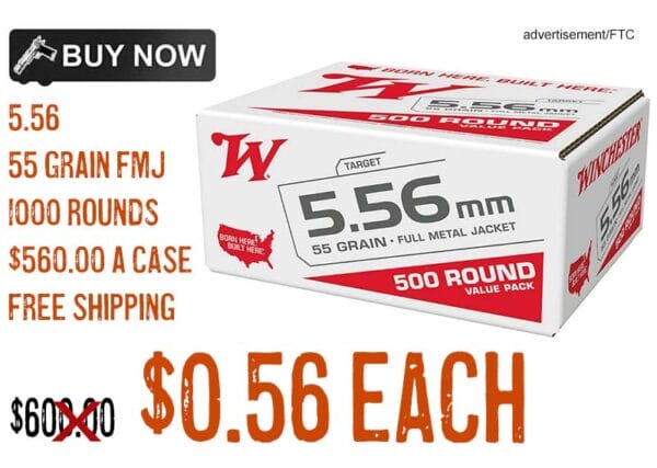 Winchester Usa 5.56 55 Grain Fmj ammunition lowest price