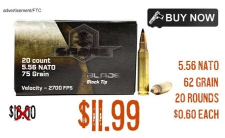 AAC SABRE BLADE BLACK TIP 5.56 NATO 65 GRAIN lowest price