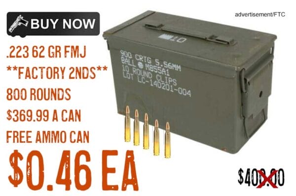 Ammo Inc .223 62 Gr Factory Seconds FMJ 800Rd Ammo Can lowest price