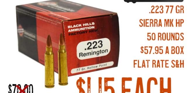 Black Hills .223 77 Gr Sierra MK HP Ammunition lowest price