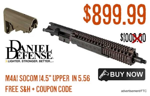 Daniel Defense M4A1 SOCOM 5.56 Upper SOPMOD Mil-Spec Stock FDE lowest price