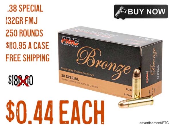 PMC Bronze .38 Special 132gr FMJ Ammunition lowest price