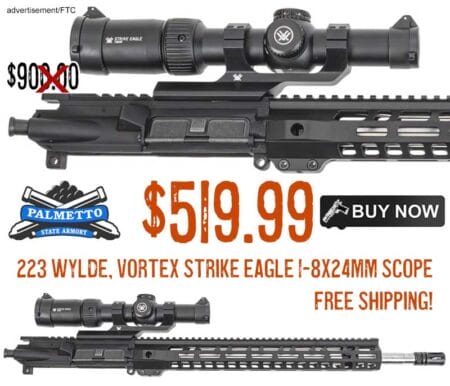 PSA 223 Wylde Stainless Ltwght Rifle Upper & Vortex 1-8X24mm Scope lowest price