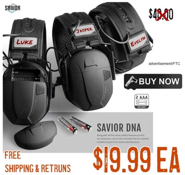 Savior Equipment Apollo Electronic Earmuffs - Shooting Ear Protection With Gel Pads