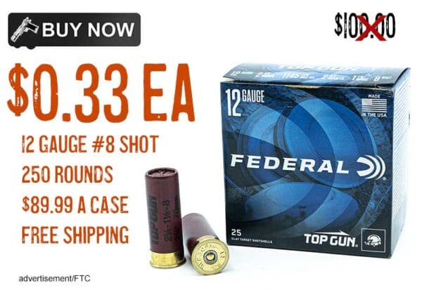 Federal Top Gun 12 Gauge #8 Shot Shotshells 250 Rounds lowest price