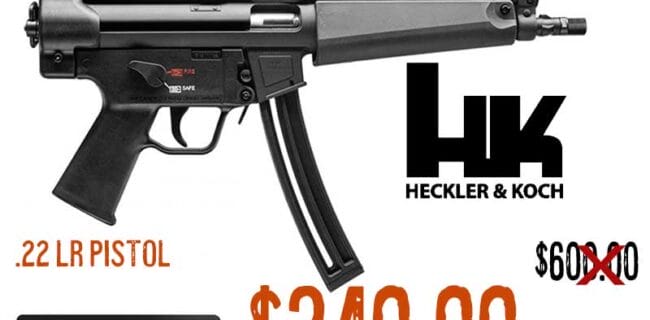 H&K MP5 .22LR 9" Barrel 25 Rounds Pistol lowest price