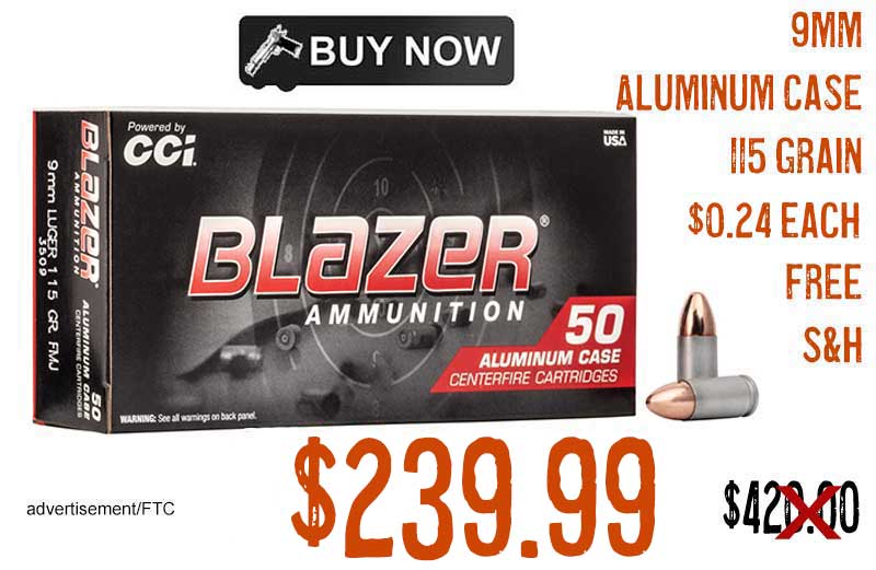 CCI Blazer 9mm 115gr Full Metal Jacket Aluminum Case Ammo Best Price oct2024
