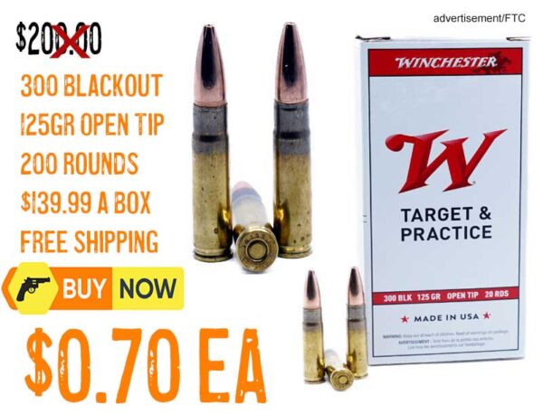 Winchester 125Gr Open Tip 300 Blackout Ammo sale deal discount nov2025