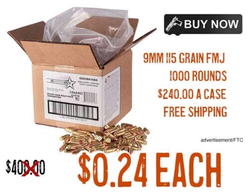 CCI Independence 9mm 115 Grain FMJ 1000 Round Bulk Ammo $0.24ea FREE S&H