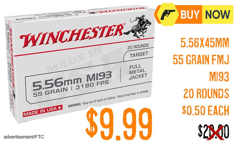 Winchester 55 gr FMJ 5.56x45 M193 Ammunition 20 Rounds lowest price nov2025