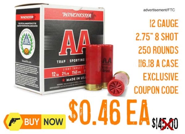 Winchester AA 12 Gauge 2.75" 8 Shot Light Target Load lowest price jan2025
